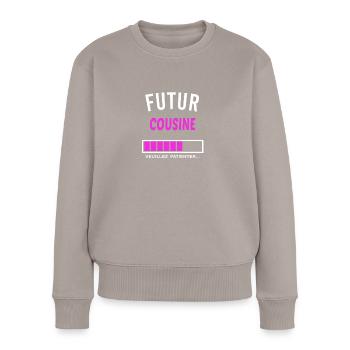futur cousine - Pull Premium bio Femme - taupe - Devant - Julia (174cm)