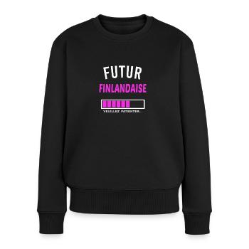 futur Finlandaise - Pull Premium bio Femme - noir - Devant - Julia (174cm)