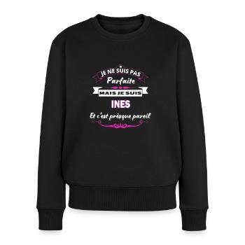 je ne suis pas Parfaite Ines - Pull Premium bio Femme - noir - Devant - Julia (174cm)
