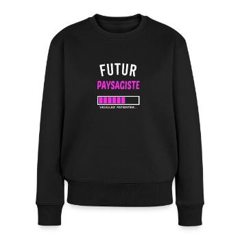 futur paysagiste - Pull Premium bio Femme - noir - Devant - Julia (174cm)