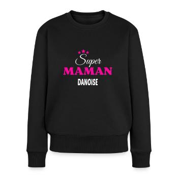 Super maman Danoise citation - Pull Premium bio Femme - noir - Devant - Julia (174cm)