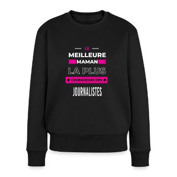 La meilleure maman courageuse des journalistes - Pull Premium bio Femme - noir - Devant - Julia (174cm)