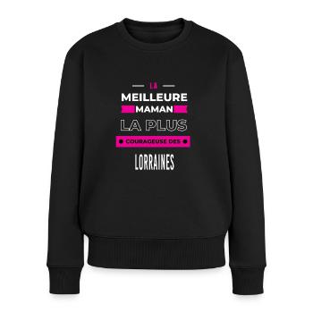 La meilleure maman plus courageuse des Lorraines - Pull Premium bio Femme - noir - Devant - Julia (174cm)