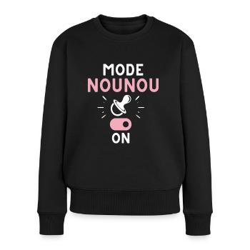 T shirt nounou mode nounou on humour nounou cadeau - Pull Premium bio Femme - noir - Devant - Julia (174cm)