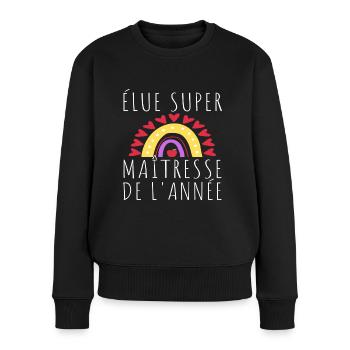 Super maitresse humour maîtresse cadeau - Pull Premium bio Femme - noir - Devant - Julia (174cm)