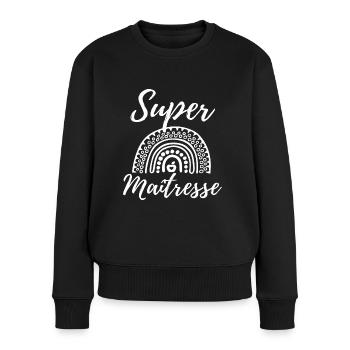 Super maitresse cadeau maîtresse d' école. - Pull Premium bio Femme - noir - Devant - Julia (174cm)