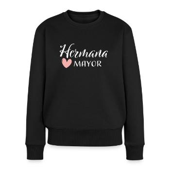 Grosse Schwester - Schwestern Mädchen Spanisch - Frauen Premium Bio Pullover - Schwarz - Vorne - Julia (174cm)