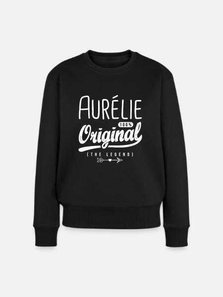 Aurélie ORIGINAL shirt personnalisé prénom Aurélie - Pull Premium bio Femme - noir