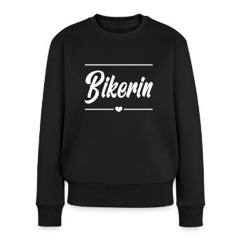 Bikerin Herz Bikergirl Motorradfahrerin Biker-Girl - Frauen Premium Bio Pullover - Schwarz - Vorne - Julia (174cm)