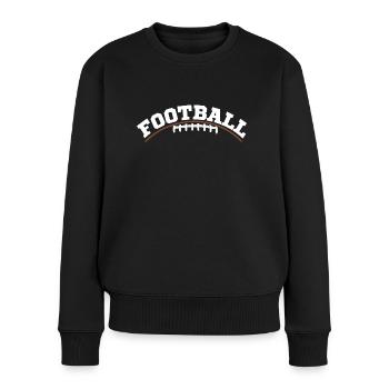 Le plan de football américain et l’inscription - Pull Premium bio Femme - noir - Devant - Julia (174cm)