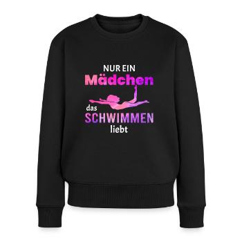 Mädchen das Schwimmen liebt Schwimmer Schwimmerin - Frauen Premium Bio Pullover - Schwarz - Vorne - Julia (174cm)