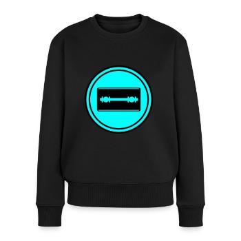 Cercle d'icône de lame de rasoir - Pull Premium bio Femme - noir - Devant - Julia (174cm)