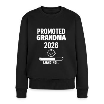 Ankündigung der Schwangerschaft Zukünftige Oma 2026 - Frauen Premium Bio Pullover - Schwarz - Vorne - Julia (174cm)