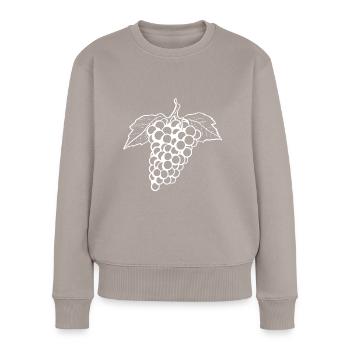 Weintrauben Früchte - Frauen Premium Bio Pullover - Taupe - Vorne - Julia (174cm)