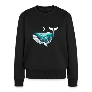 Wal - Frauen Premium Bio Pullover - Schwarz - Vorne - Julia (174cm)