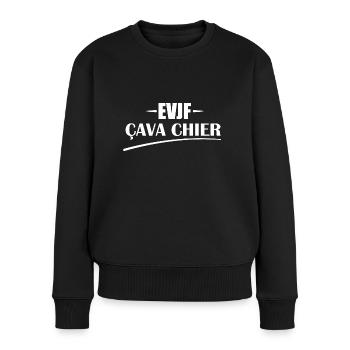 EVJF çava chier t-shirt femme cadeau message - Pull Premium bio Femme - noir - Devant - Julia (174cm)