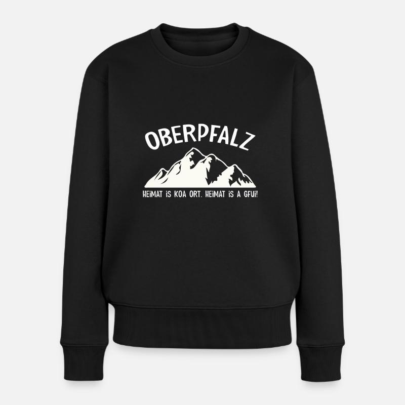 Oberpfalz Heimat Berge Bayern Geschenk - Frauen Premium Bio Pullover - Schwarz