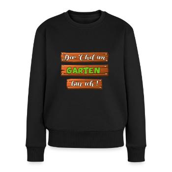 Jardin Jardin Chef Règles du jardin - Pull Premium bio Femme - noir - Devant - Julia (174cm)