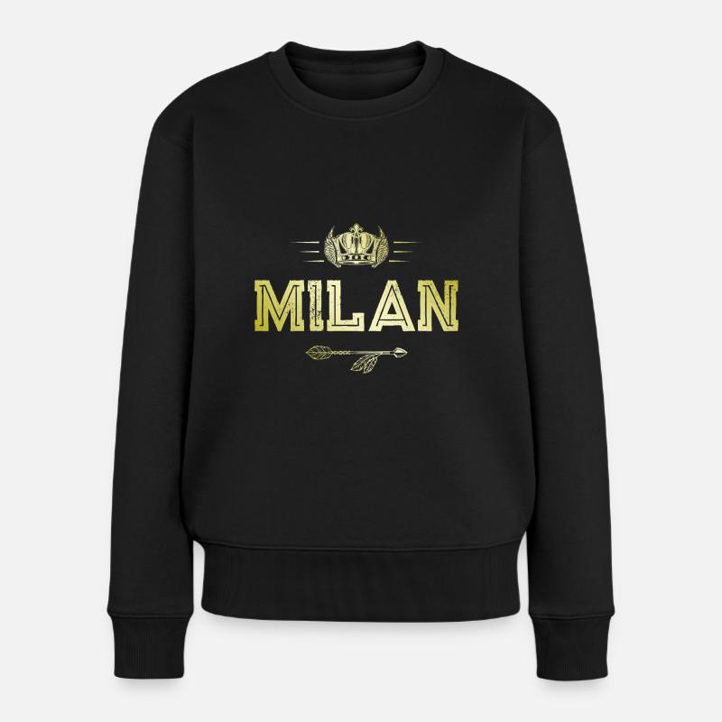 Milan - Frauen Premium Bio Pullover - Schwarz