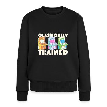 Retro Arcade Gaming Classically Trained Gamer - Women's Premium Organic Jumper - black - Front - Julia (174cm)