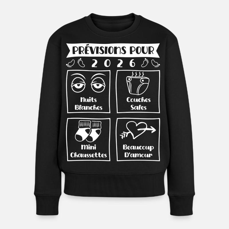 Prévisions pour 2026,future mama,futur papa - Pull Premium bio Femme - noir
