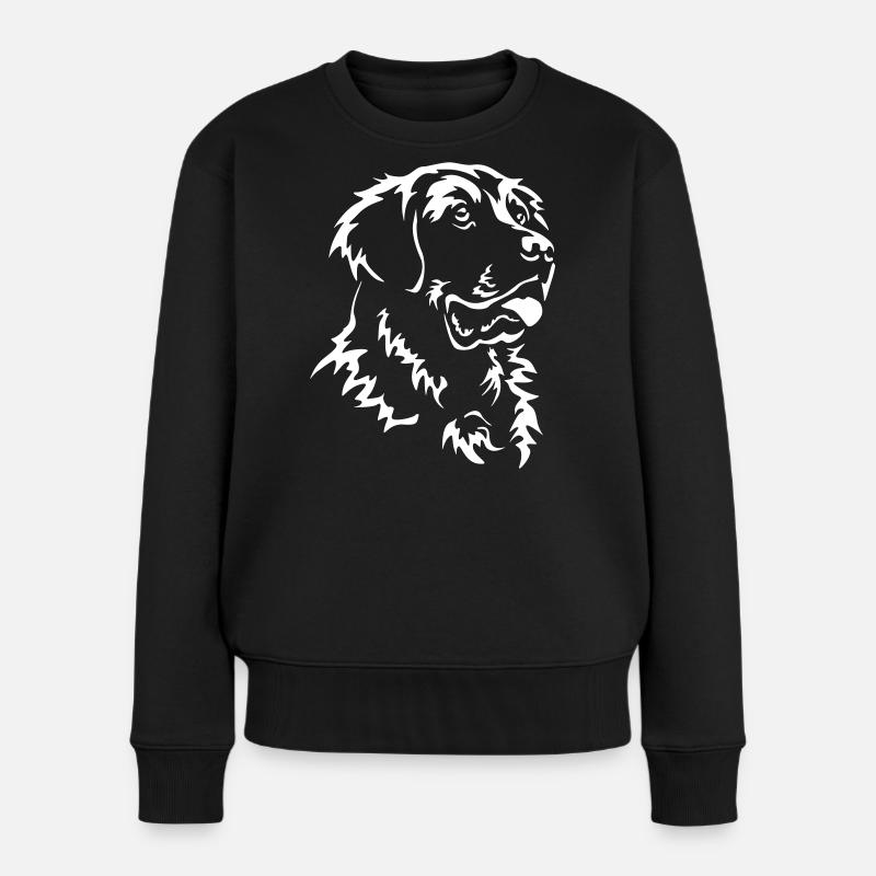 Golden Retriever Kopf "Black Edition" - Frauen Premium Bio Pullover - Schwarz
