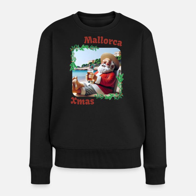 Majorque Noël - Le Père Noël en vacances - Pull Premium bio Femme - noir