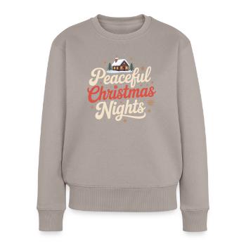 Ruhige Weihnachtsnächte - Frauen Premium Bio Pullover - Taupe - Vorne - Julia (174cm)