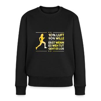 Laufshirt motivation Frauen Jogging Sport Geschenk - Frauen Premium Bio Pullover - Schwarz - Vorne - Julia (174cm)