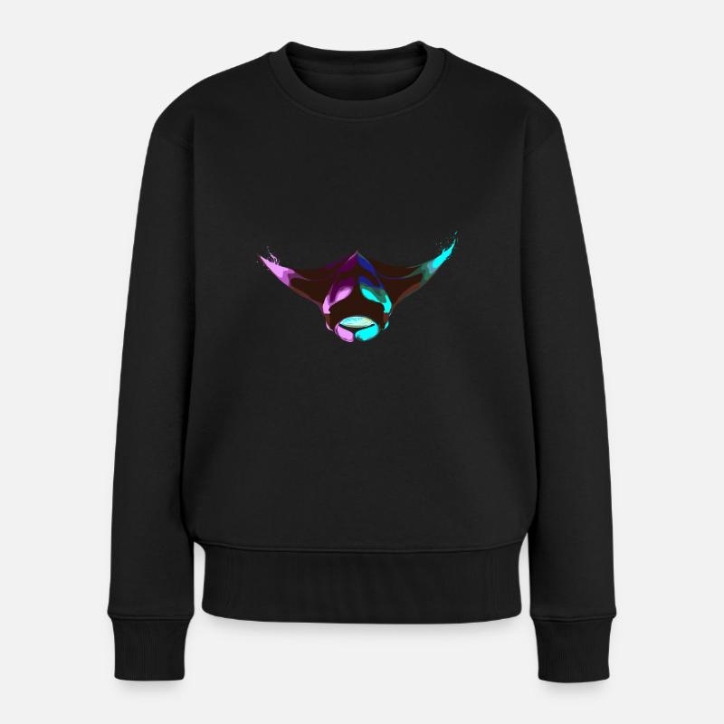 Splash Manta Raies Épineuses - Pull Premium bio Femme - noir