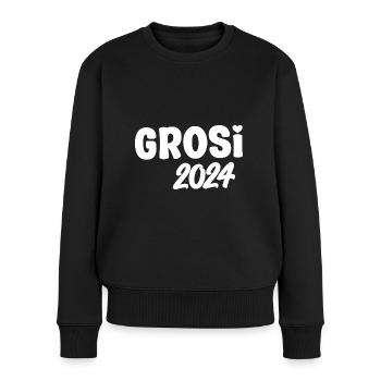 Grosi 2024 Hallo Oma Schweiz Schweizer Oma - Frauen Premium Bio Pullover - Schwarz - Vorne - Julia (174cm)