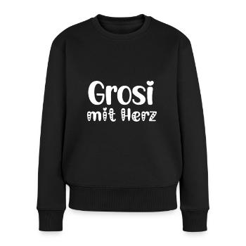 Ich han s beschte Grosi mit Herz Oma Schweiz Grosi - Frauen Premium Bio Pullover - Schwarz - Vorne - Julia (174cm)