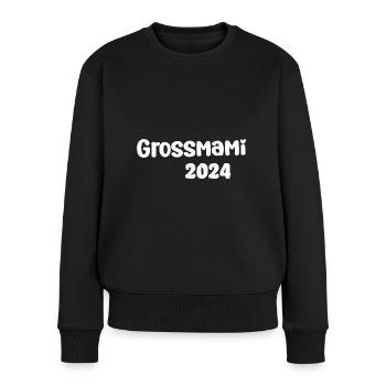 Grossmami 2024 du wirst Oma Schweiz - Frauen Premium Bio Pullover - Schwarz - Vorne - Julia (174cm)
