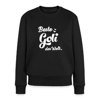 Beste Goli fragen Patentante fragen Taufe Schweiz - Frauen Premium Bio Pullover - Schwarz - Vorne - Julia (174cm)