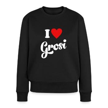 Ich liebe Grosi Oma Schweiz Schweizerdeutsch Omi - Frauen Premium Bio Pullover - Schwarz - Vorne - Julia (174cm)