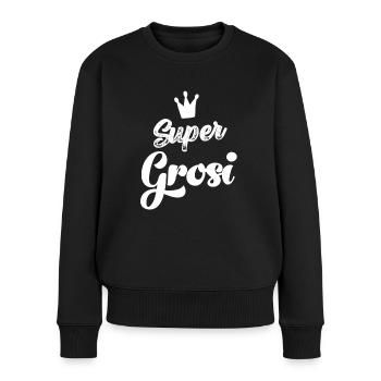 Super Grosi Oma Schweiz Schweizerdeutsch Omi - Frauen Premium Bio Pullover - Schwarz - Vorne - Julia (174cm)