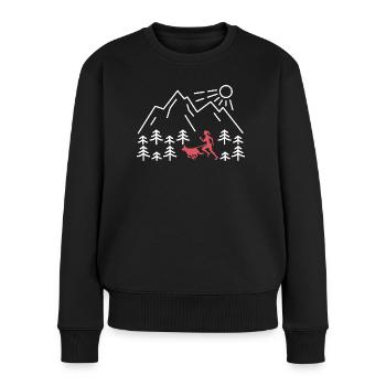 Course de canicross de cross-country avec chien Coureur de Canicross - Pull Premium bio Femme - noir - Devant - Julia (174cm)