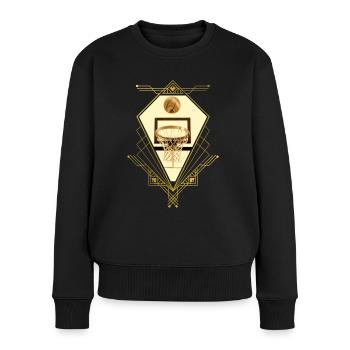 Basketball Korb Gold Basketballkorb Spieler - Frauen Premium Bio Pullover - Schwarz - Vorne - Julia (174cm)