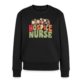 Infirmière en soins palliatifs - Pull Premium bio Femme - noir - Devant - Julia (174cm)