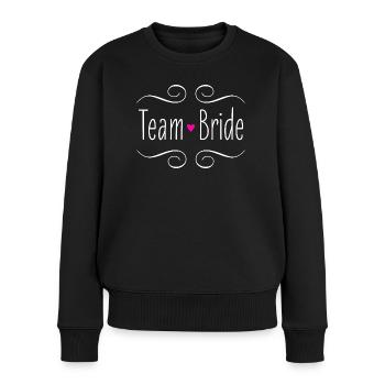 Équipe Mariée Mariée Coeur Rose Mariage Fête De Mariage - Pull Premium bio Femme - noir - Devant - Julia (174cm)