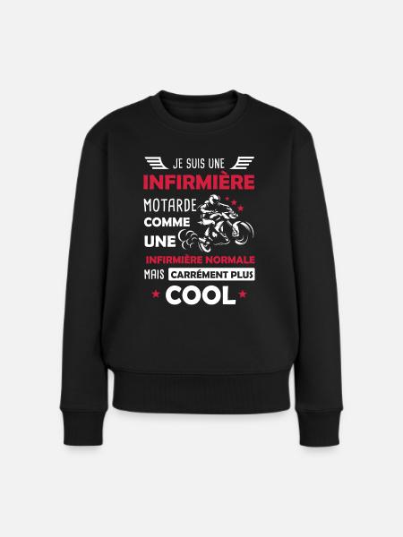 Infirmière Motarde / Médecine Moto - Pull Premium bio Femme - noir