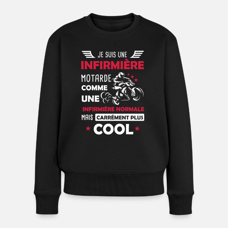 Infirmière Motarde / Médecine Moto - Pull Premium bio Femme - noir