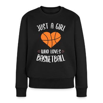 Fille Qui Aime Le Basket Joueuse Basketteuse - Pull Premium bio Femme - noir - Devant - Julia (174cm)