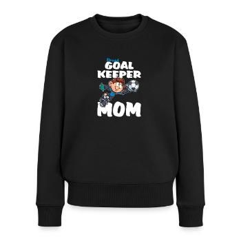 Proud Goalkeeper Mom Torhüter Mama - Frauen Premium Bio Pullover - Schwarz - Vorne - Julia (174cm)