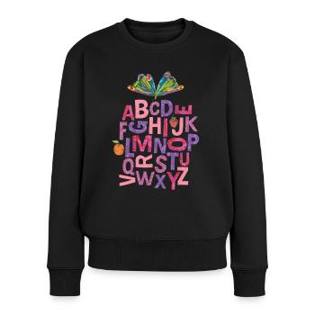 Die Kleine Raupe Nimmersatt Das ABC Lernen - Frauen Premium Bio Pullover - Schwarz - Vorne - Julia (174cm)