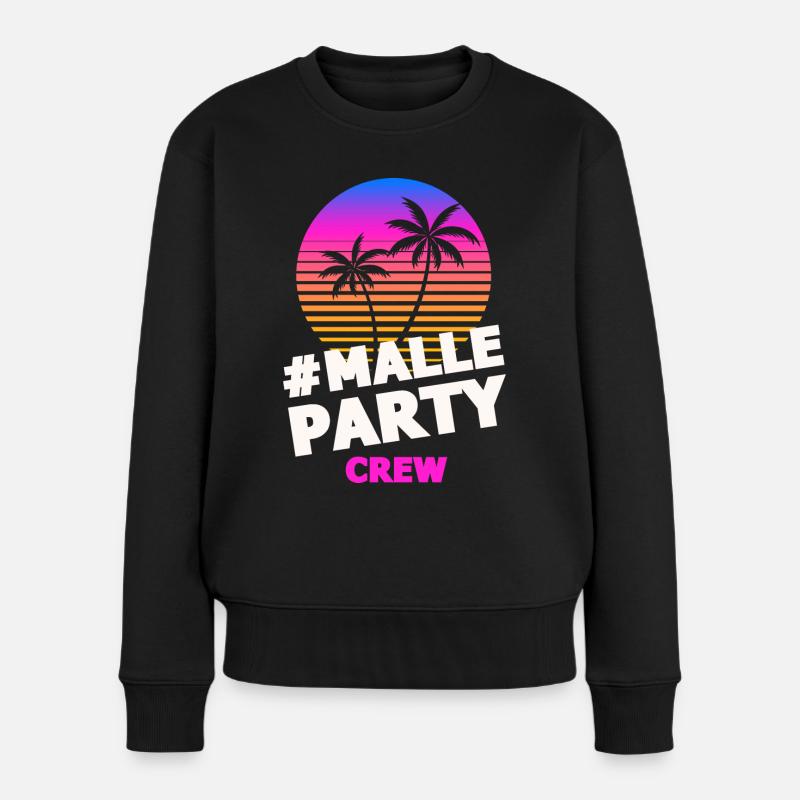 malle party crew bunt - Frauen Premium Bio Pullover - Schwarz