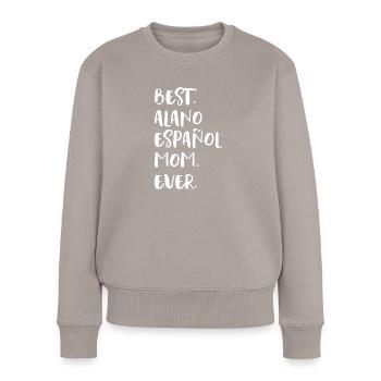 Alano Español Mom - Frauen Premium Bio Pullover - Taupe - Vorne - Julia (174cm)