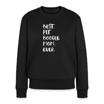 Pit Boodle Mom - Frauen Premium Bio Pullover - Schwarz - Vorne - Julia (174cm)