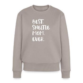 Sheltie Mom - Frauen Premium Bio Pullover - Taupe - Vorne - Julia (174cm)