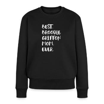 Broodle Griffon Mom - Frauen Premium Bio Pullover - Schwarz - Vorne - Julia (174cm)